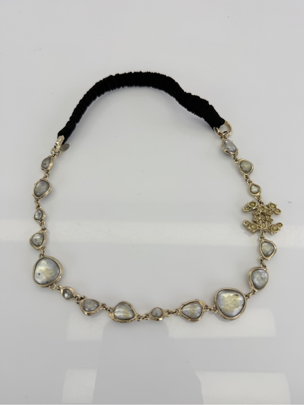 Chanel CC Stone Elastic Headband Rare